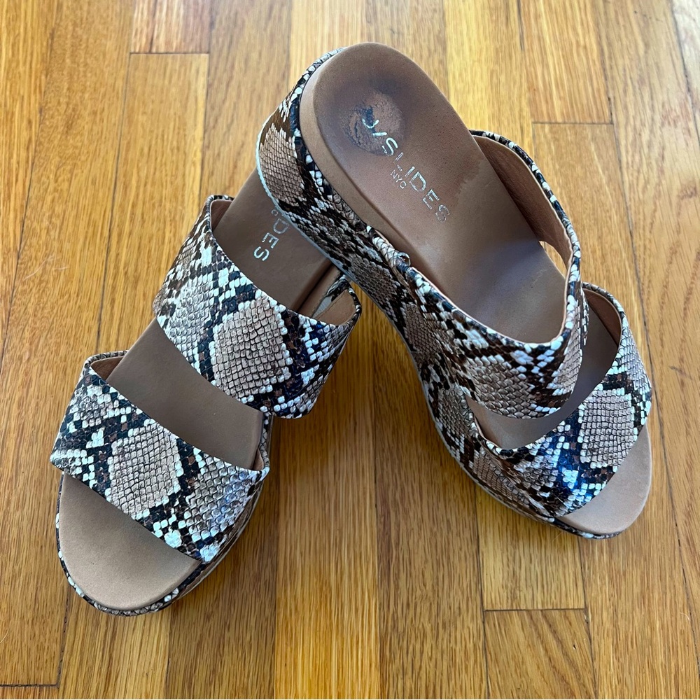 J/Slides Snake-Print Platform Sandals, Sz 7.5 - image 2